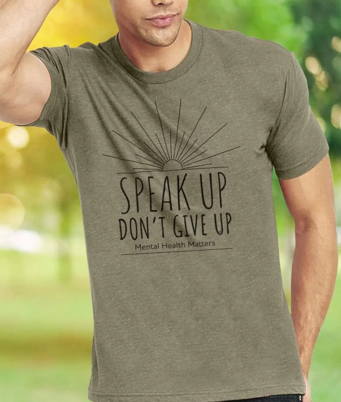 Ridiculously Soft Crew Neck Graphic T-Shirt | Speak Up Don'T Give Up Front Graphic | Nayked Apparel Outlet