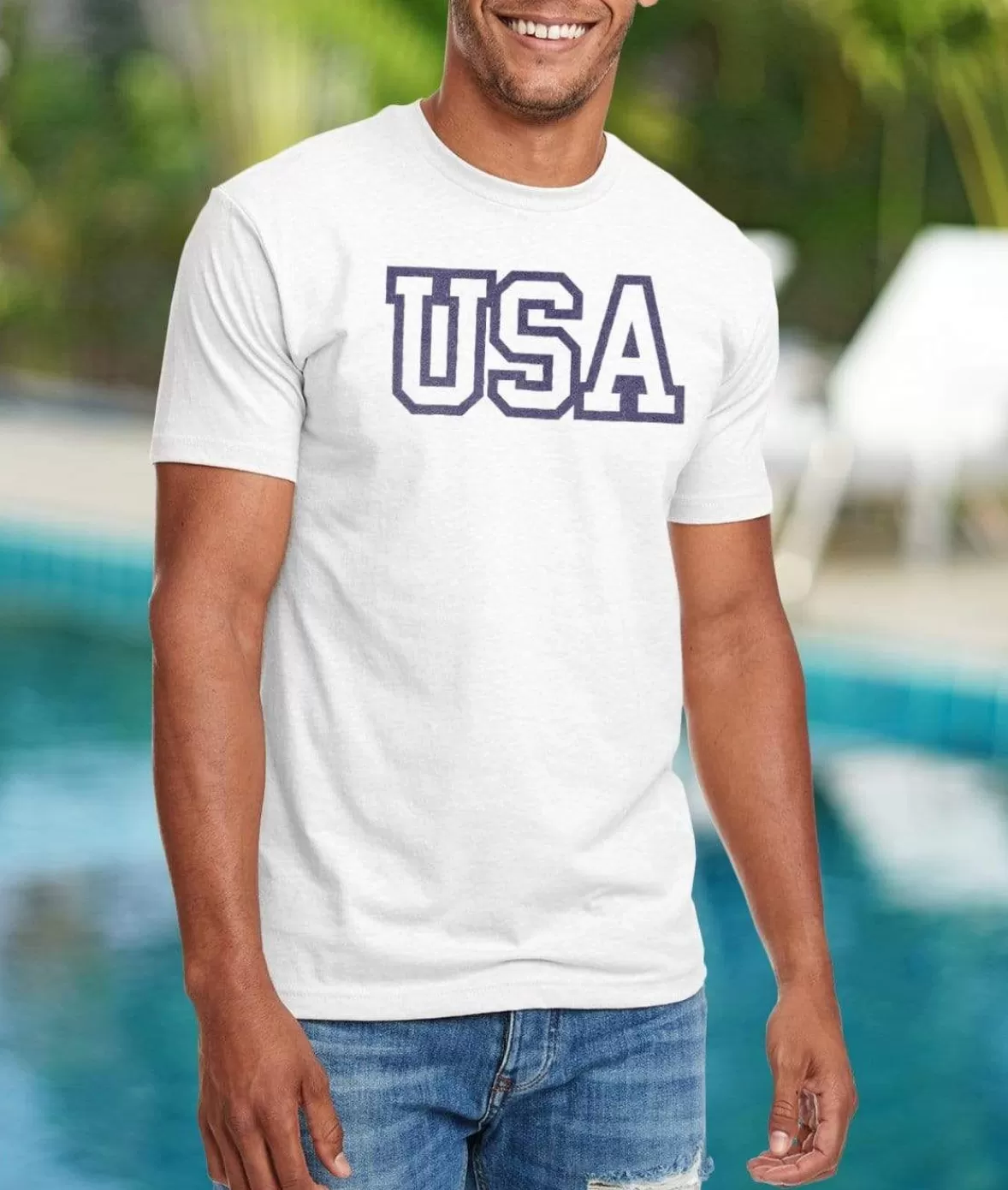 Ridiculously Soft Men'S Usa Text Shirt | Nayked Apparel Store