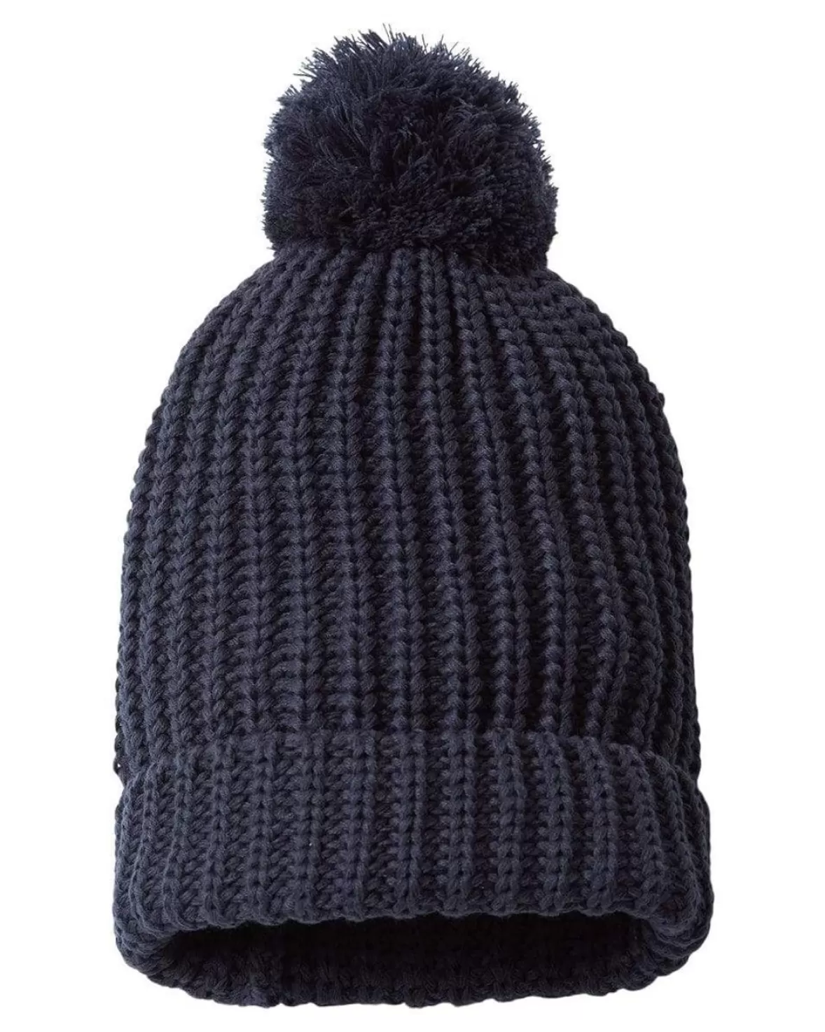 Soft Chunky Knit Two-Tone Hat With Pom Pom And Solid Color Beanie With Pom Pom And Cuff | Nayked Apparel Outlet