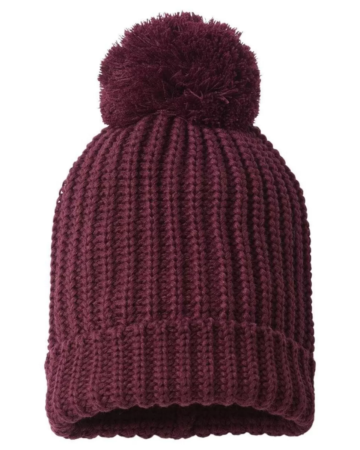 Soft Chunky Knit Two-Tone Hat With Pom Pom And Solid Color Beanie With Pom Pom And Cuff | Nayked Apparel Cheap