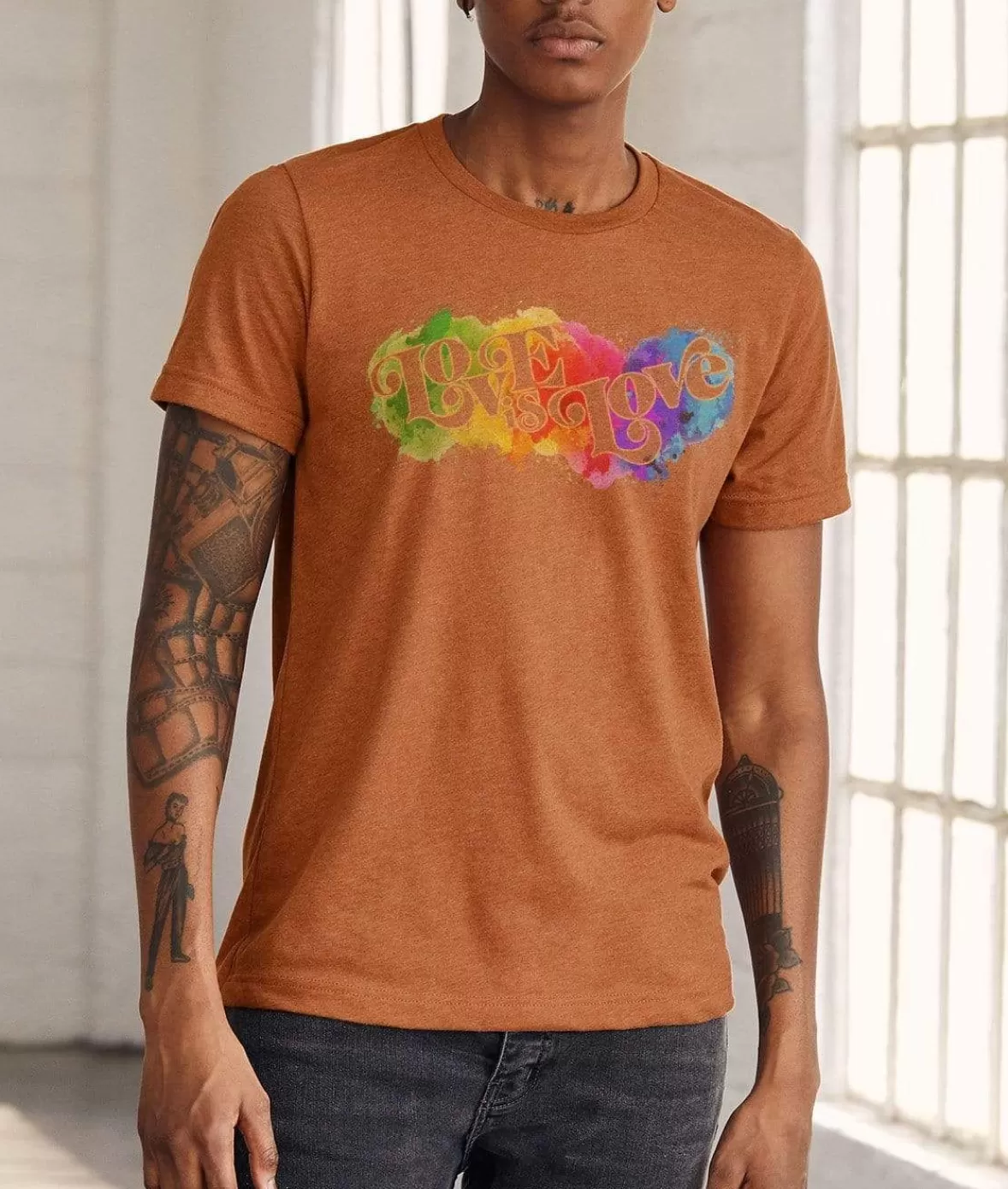 Unisex Ridiculously Soft Lightweight Sueded Graphic T-Shirt | Love Is Love | Nayked Apparel New