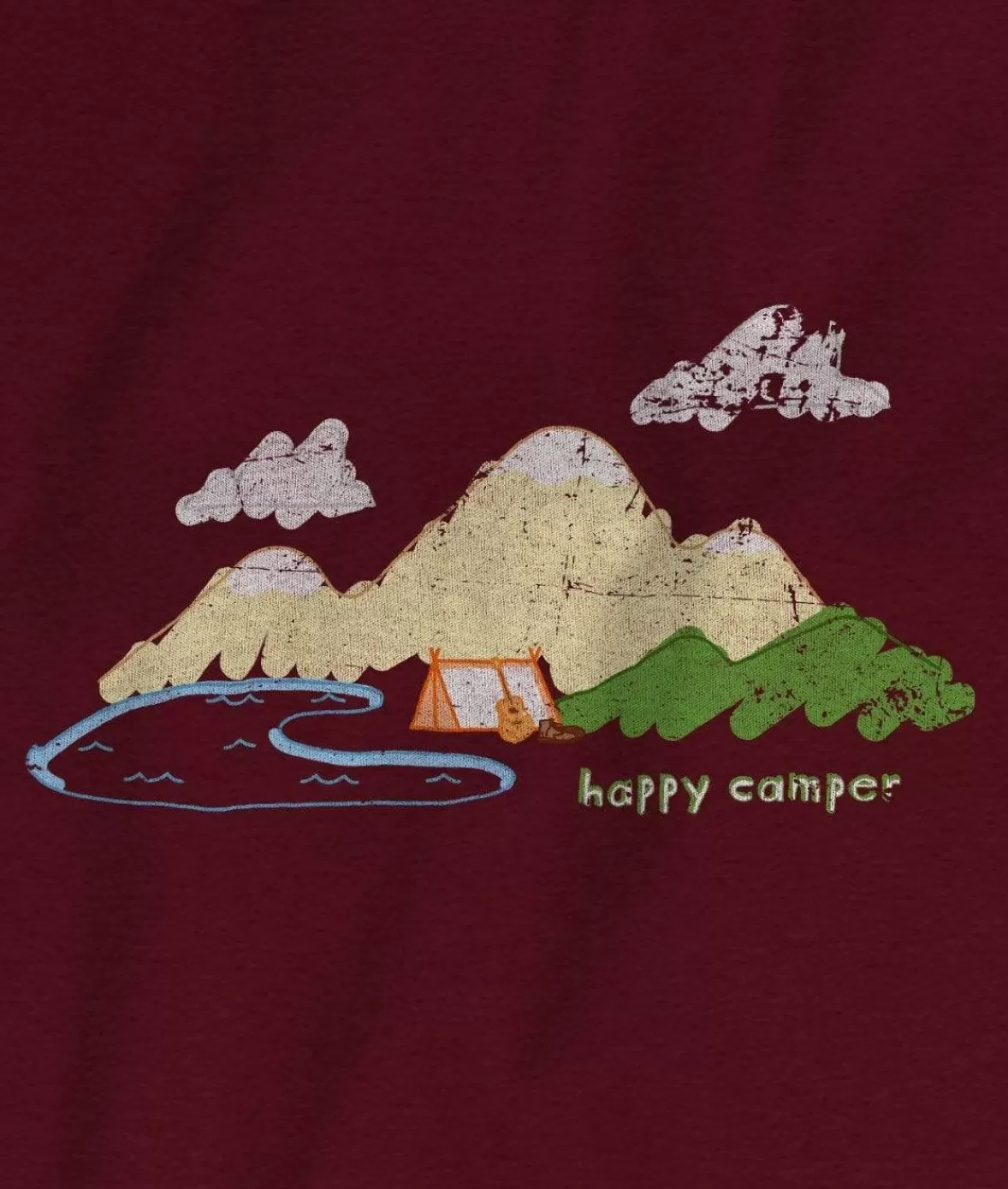 Women'S Ridiculously Soft 100% Cotton Graphic Tee | Happy Camper | Nayked Apparel Online