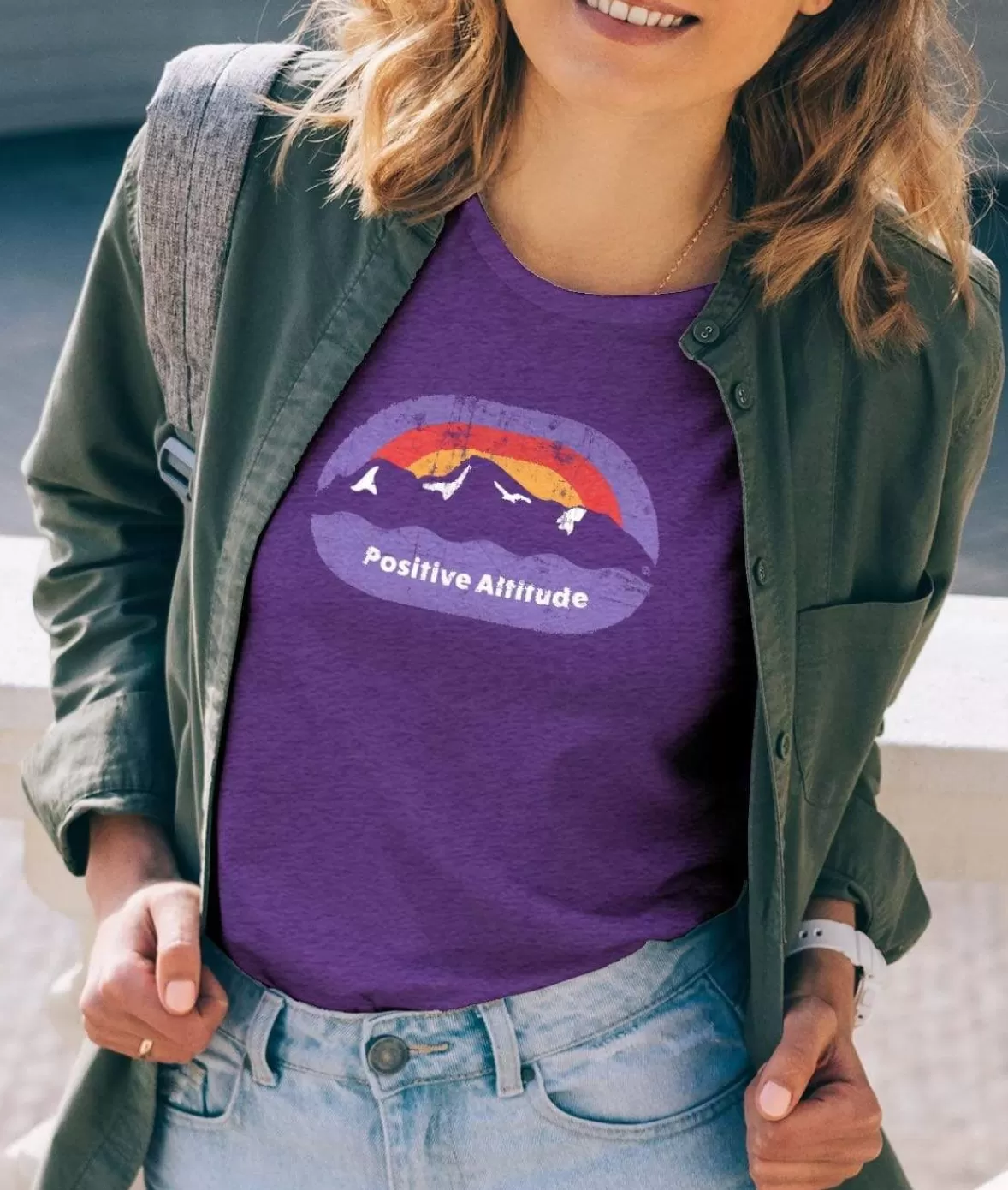 Women'S Ridiculously Soft 100% Cotton Graphic Tee | Positive Altitude | Nayked Apparel Store