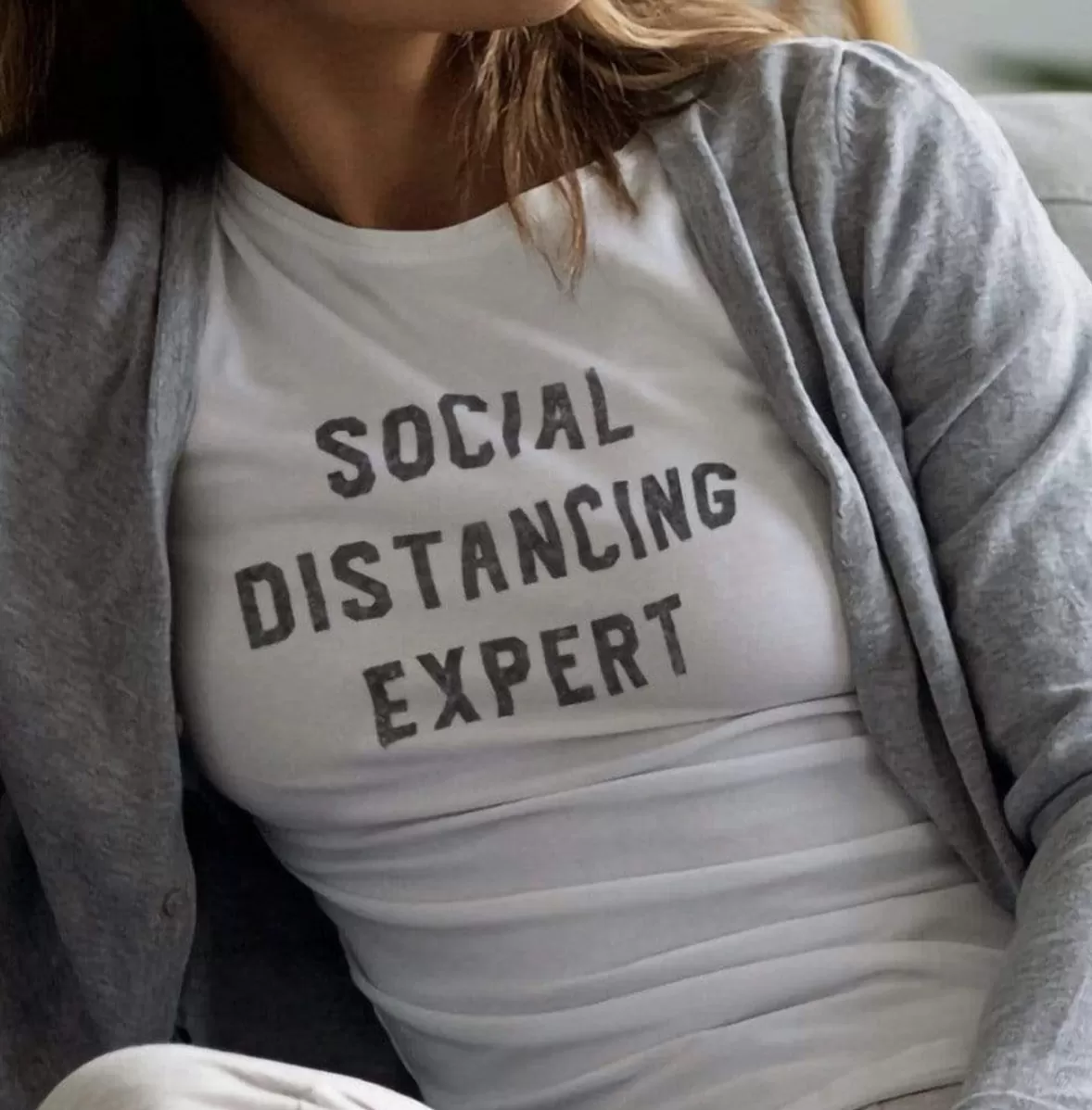 Women'S Ridiculously Soft 100% Cotton Graphic Tee | Social Distancing Expert | Nayked Apparel Outlet