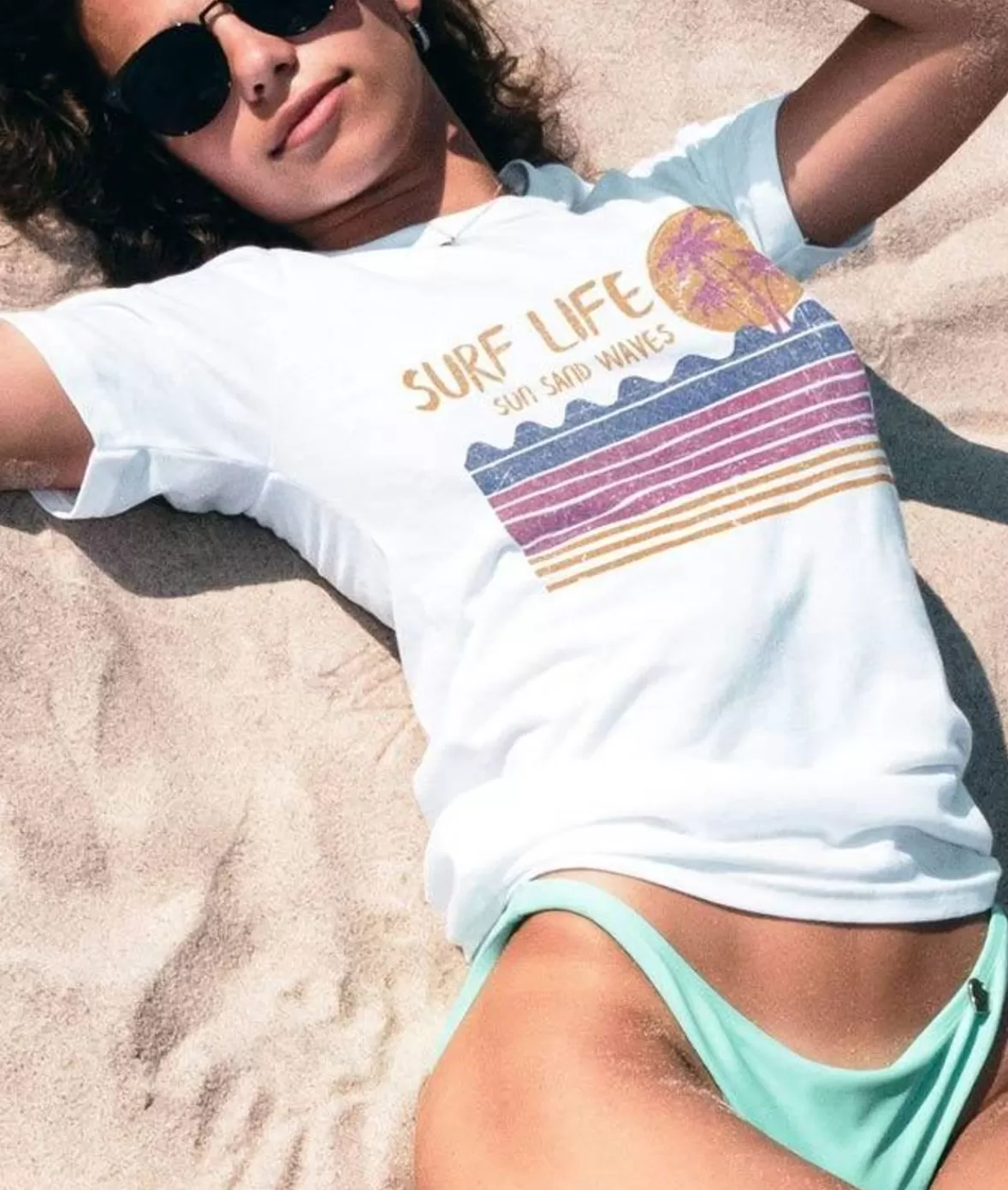 Women'S Ridiculously Soft 100% Cotton Graphic Tee | Surf Life | Nayked Apparel Cheap