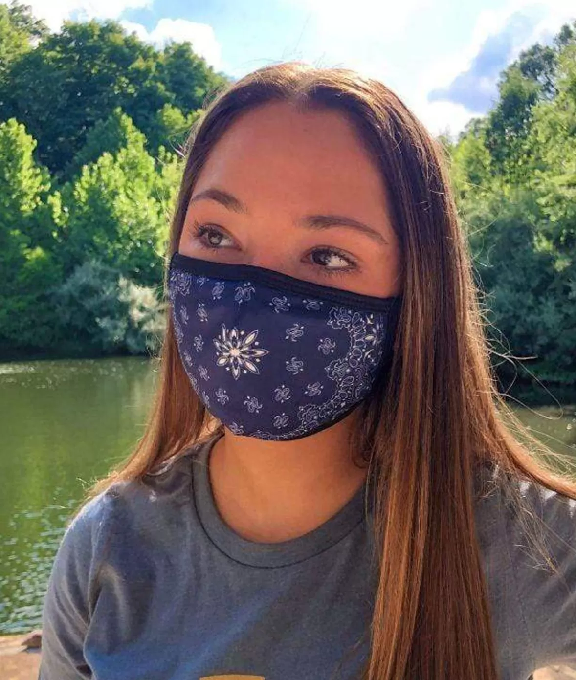 Women'S Ridiculously Soft Bandana Print 2-Layer Face Mask With Adjustable Ear Loops | Nayked Apparel Clearance