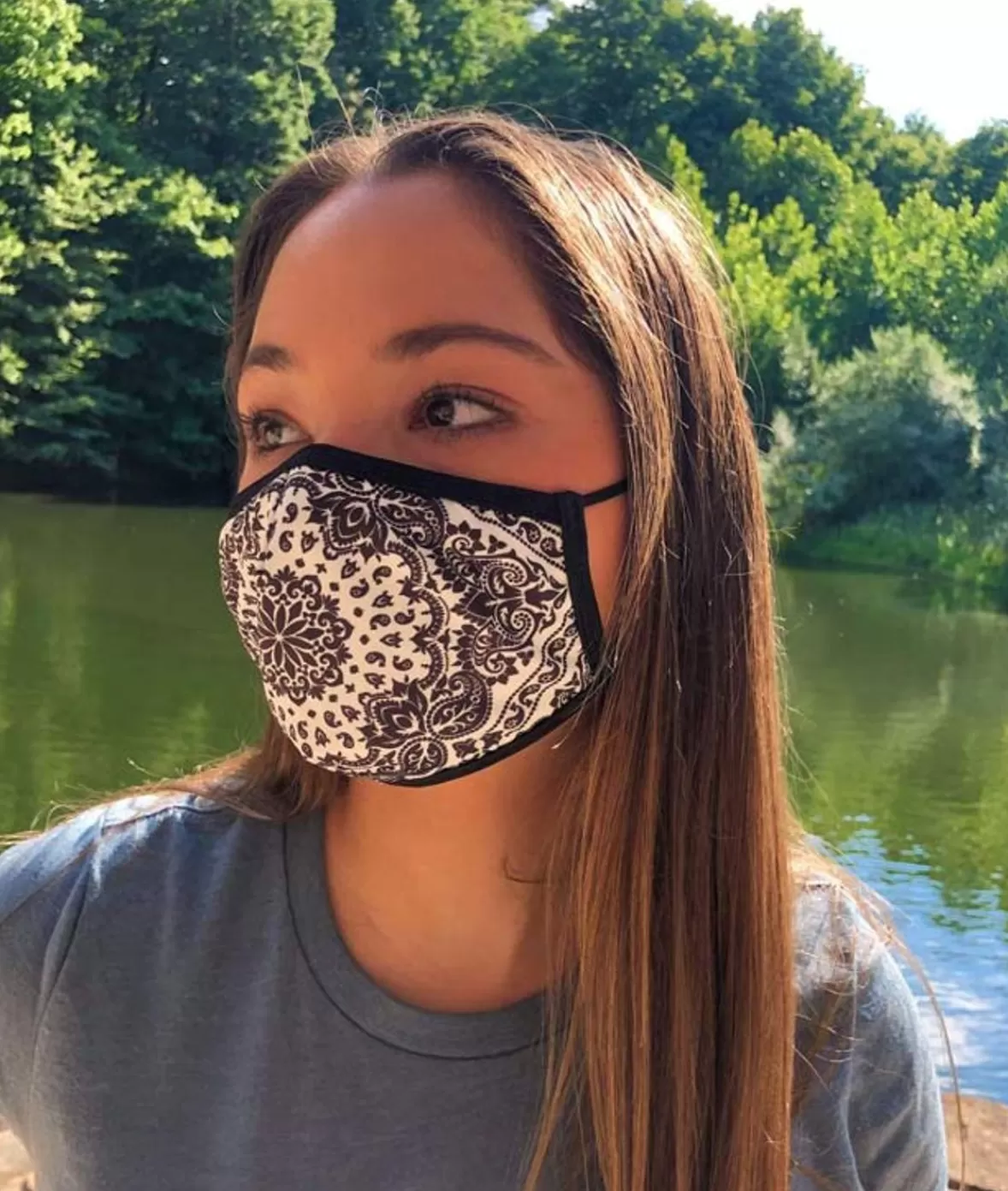Women'S Ridiculously Soft Bandana Print 2-Layer Face Mask With Adjustable Ear Loops | Nayked Apparel Best