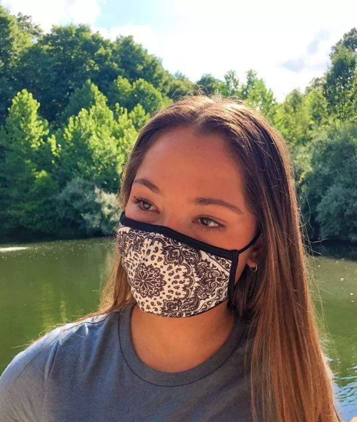 Women'S Ridiculously Soft Bandana Print 2-Layer Face Mask With Adjustable Ear Loops | Nayked Apparel Best