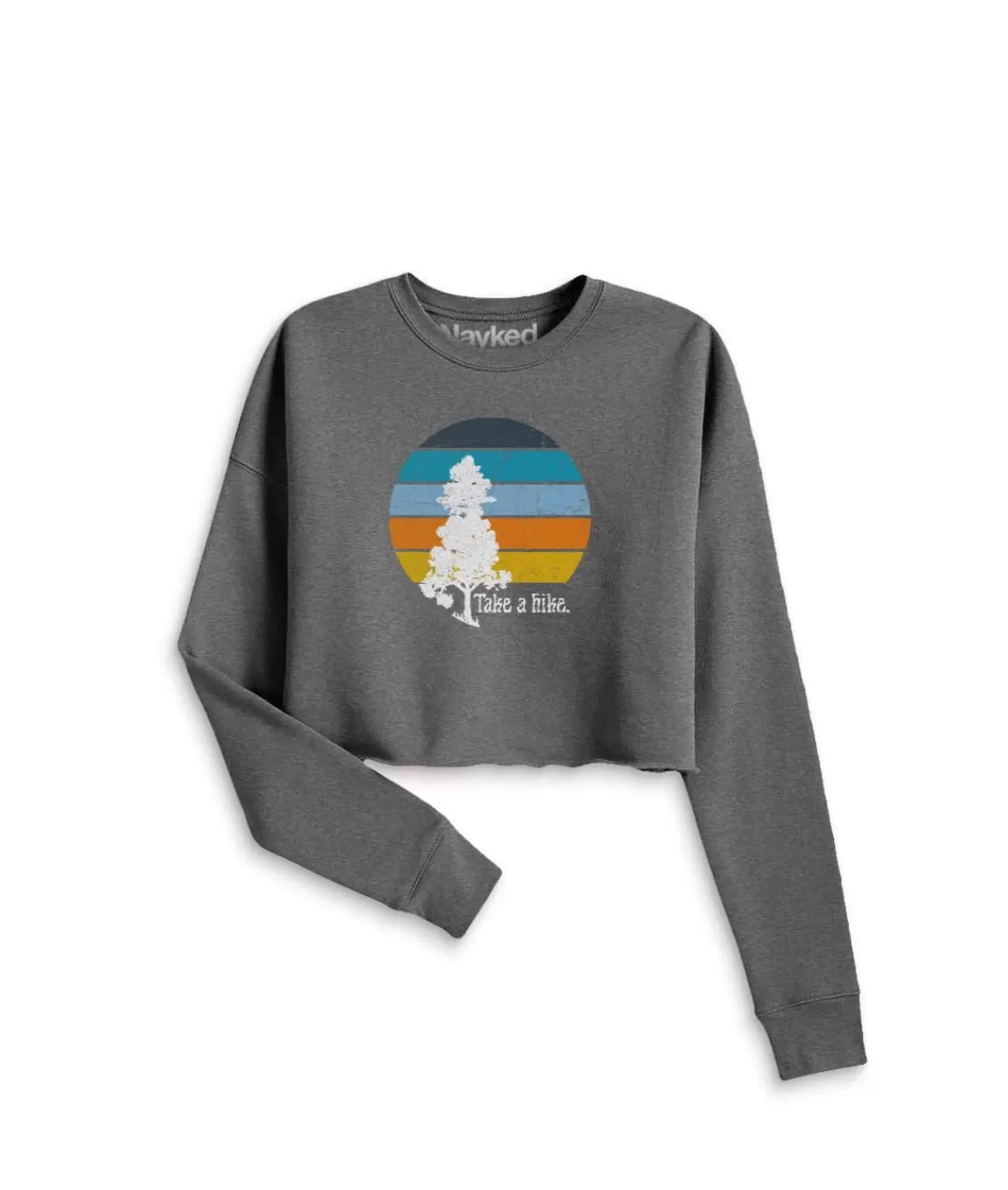 Women'S Ridiculously Soft Cropped Graphic Pullover Sweatshirt | Take A Hike | Nayked Apparel Outlet