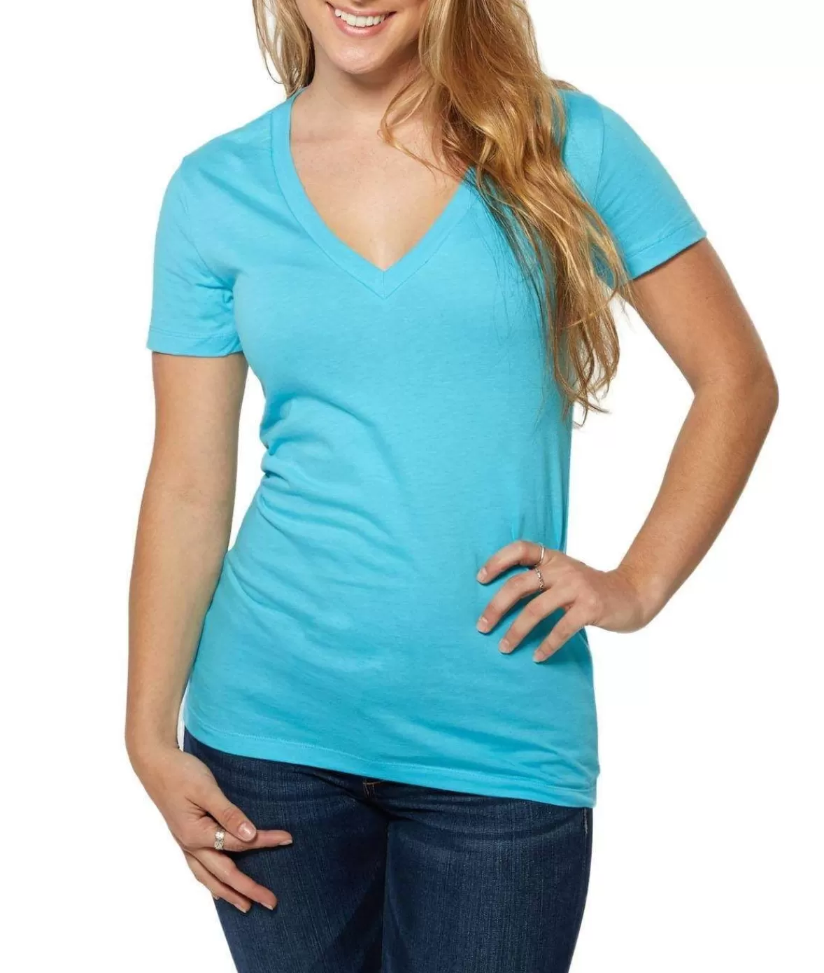 Women'S Ridiculously Soft Deep V-Neck T-Shirt | Nayked Apparel Cheap