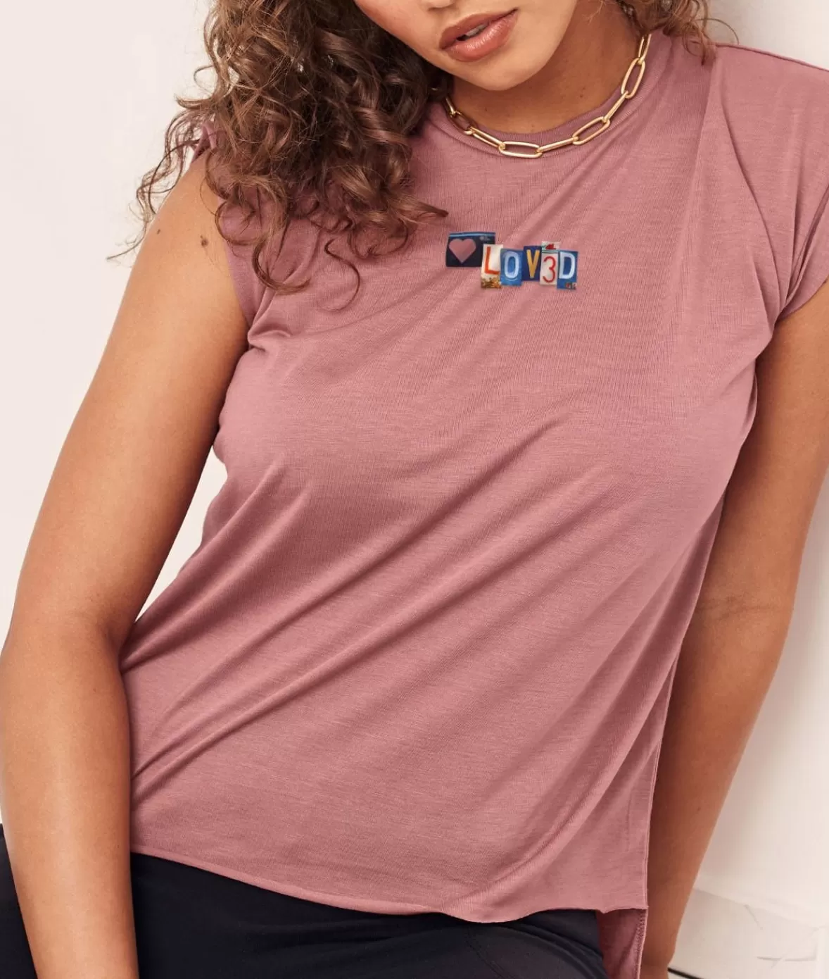 Women'S Ridiculously Soft Flowy Rolled Cuff Muscle Graphic Tee | Loved | Nayked Apparel Best