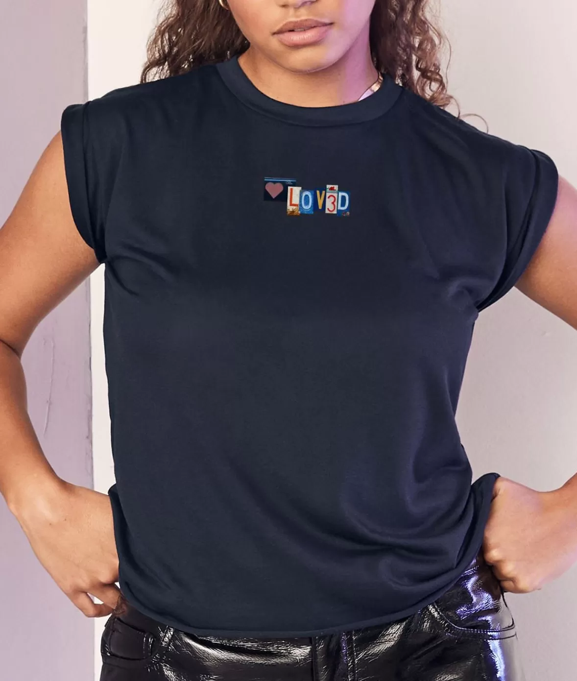 Women'S Ridiculously Soft Flowy Rolled Cuff Muscle Graphic Tee | Loved | Nayked Apparel Best
