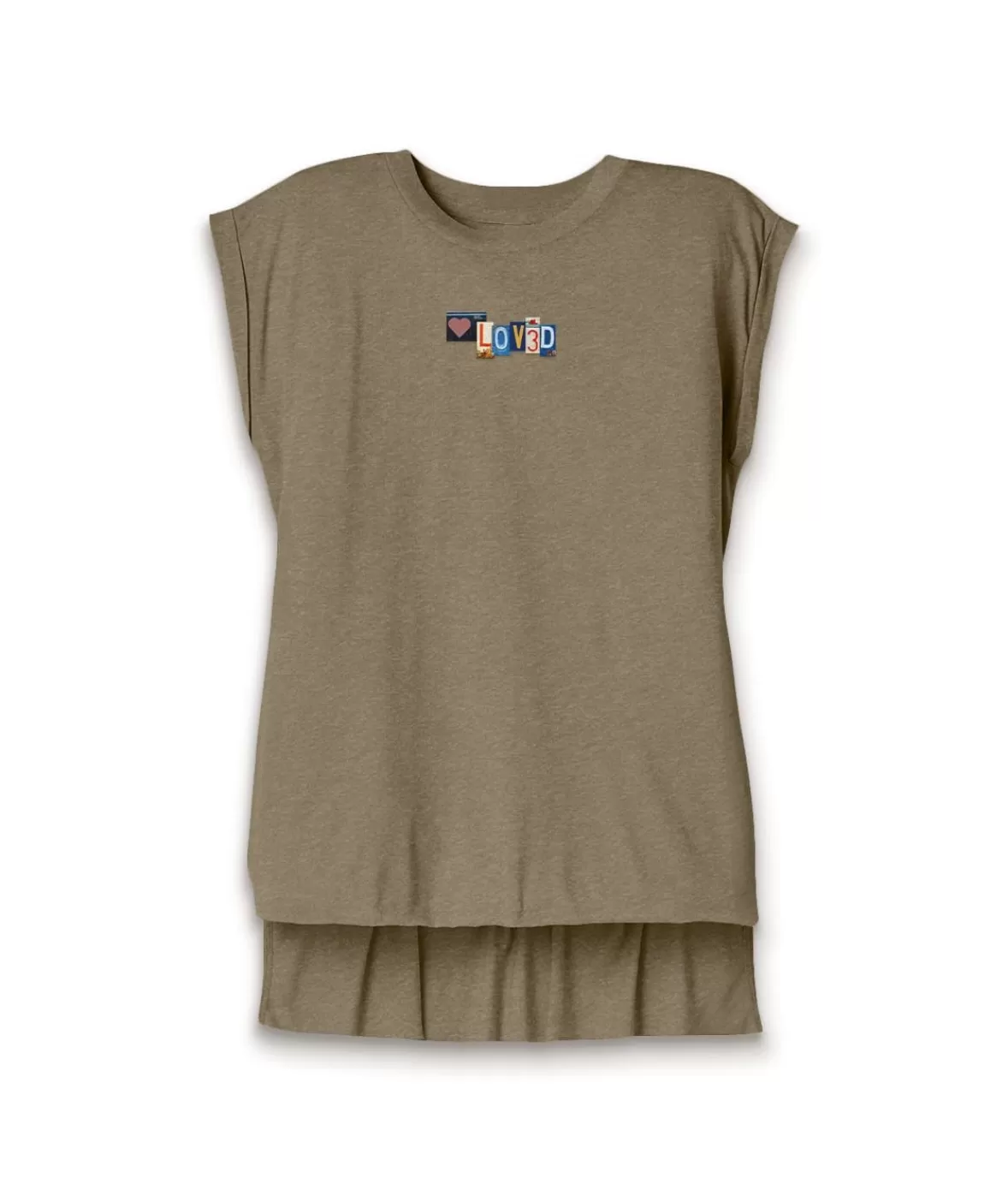 Women'S Ridiculously Soft Flowy Rolled Cuff Muscle Graphic Tee | Loved | Nayked Apparel Fashion