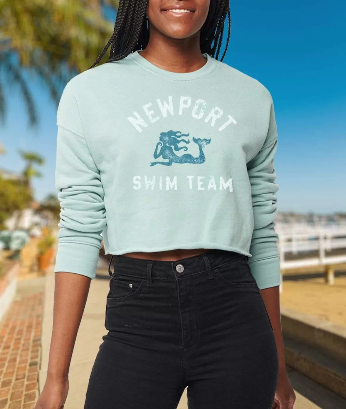 Women'S Ridiculously Soft Graphic Cropped Sweatshirt | Newport | Nayked Apparel Cheap