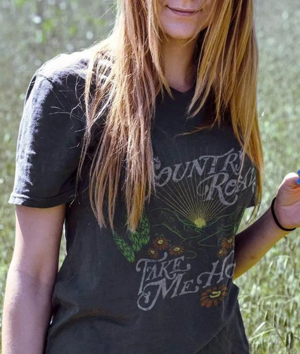 Women'S Ridiculously Soft Graphic Tee | Country Roads | Nayked Apparel Clearance