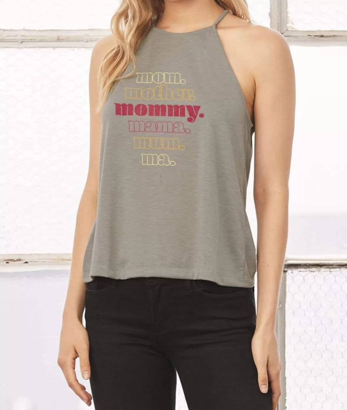 Women'S Ridiculously Soft High Neck Graphic Tank | Mommy | Nayked Apparel Sale