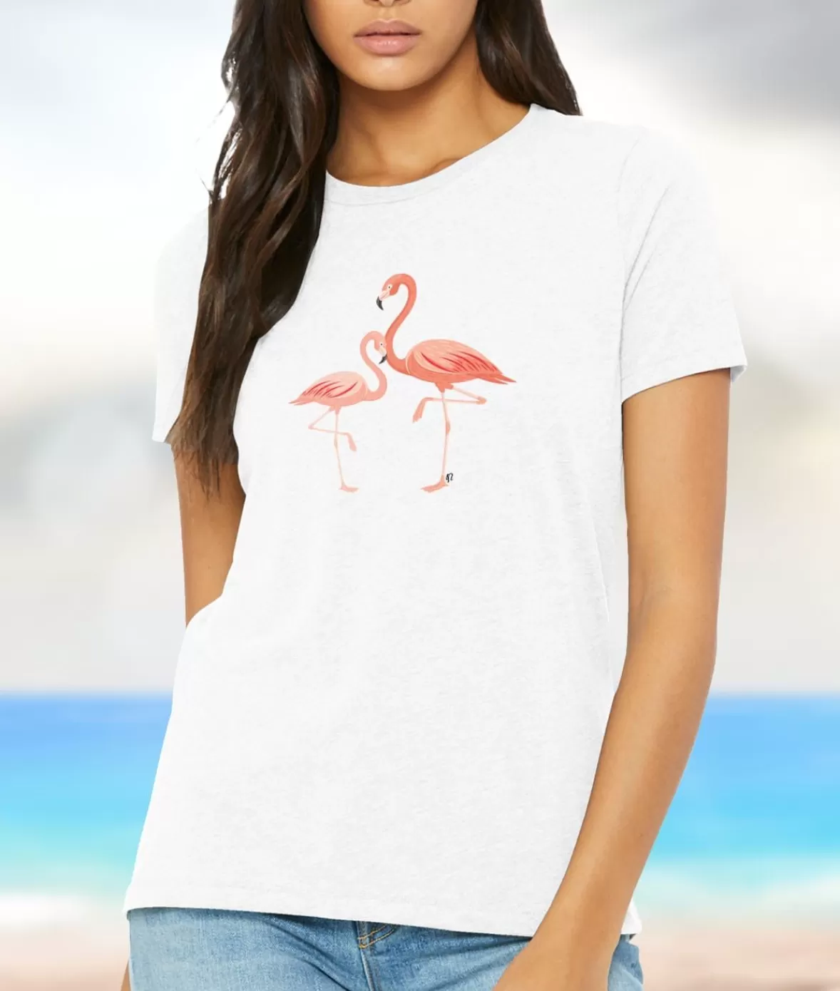 Women'S Ridiculously Soft Lightweight Graphic Tee | Pink Flamingos | Nayked Apparel Shop