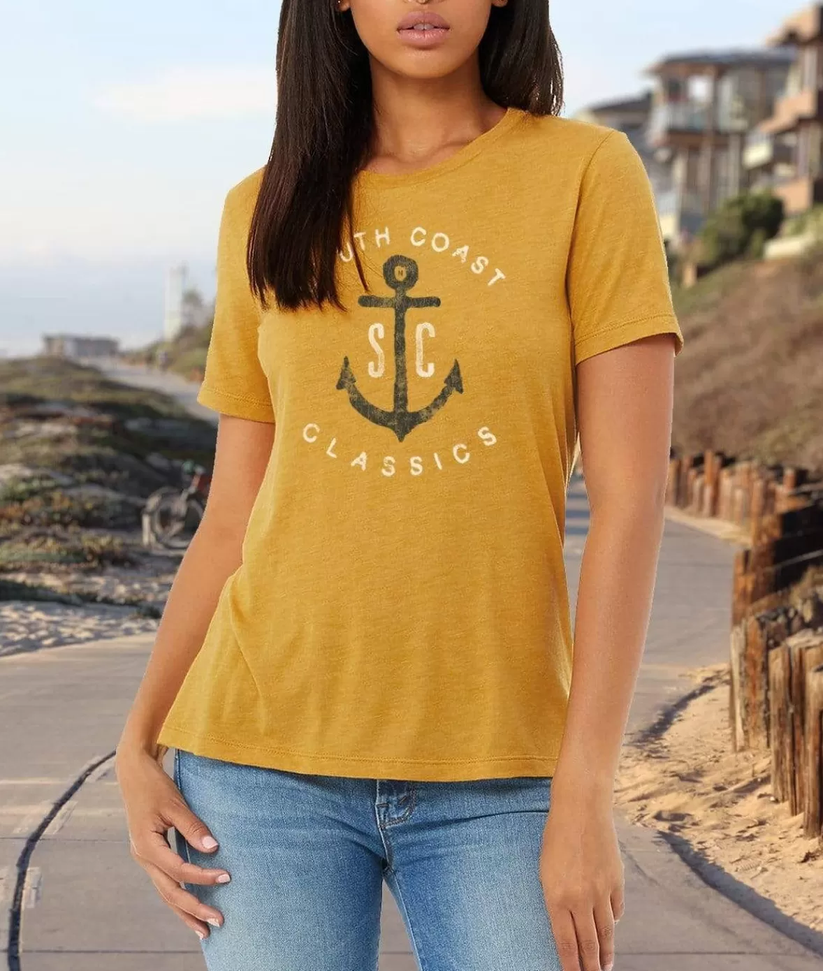 Women'S Ridiculously Soft Lightweight Graphic T-Shirt | Sc Anchor | Nayked Apparel Best Sale