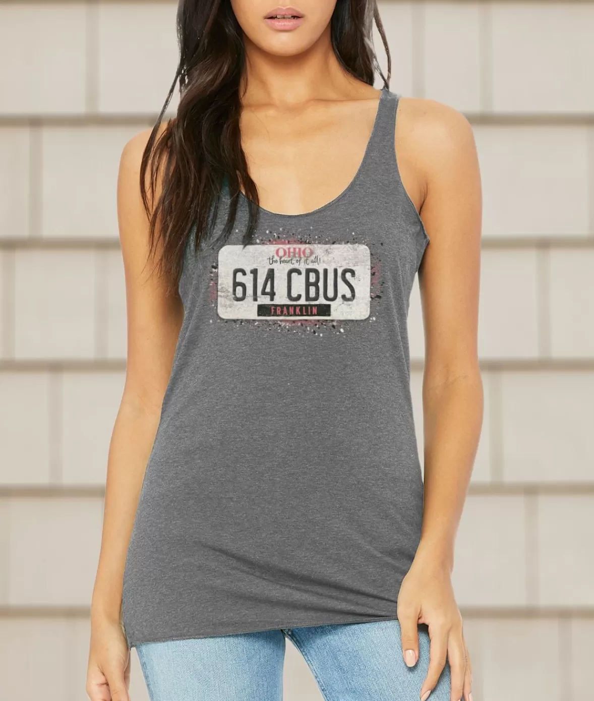 Women'S Ridiculously Soft Lightweight Racerback Graphic Tank | 614 Cbus | Nayked Apparel Clearance