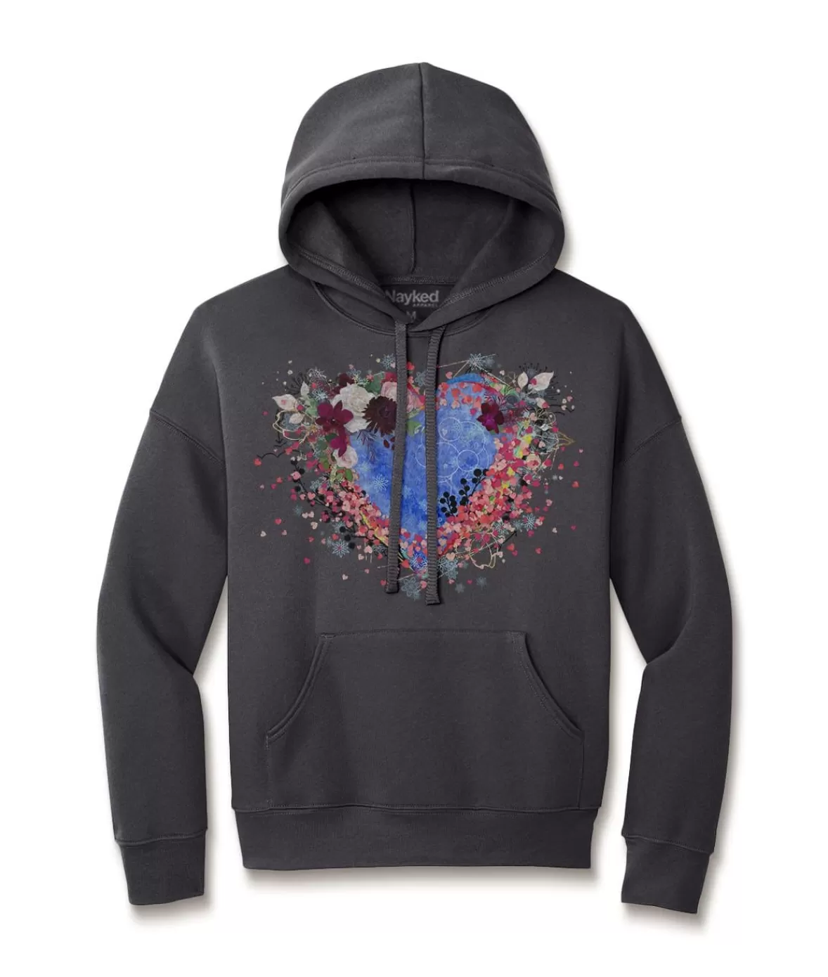 Women'S Ridiculously Soft Oversized Graphic Fleece Hoodie | Heart Art | Nayked Apparel Store