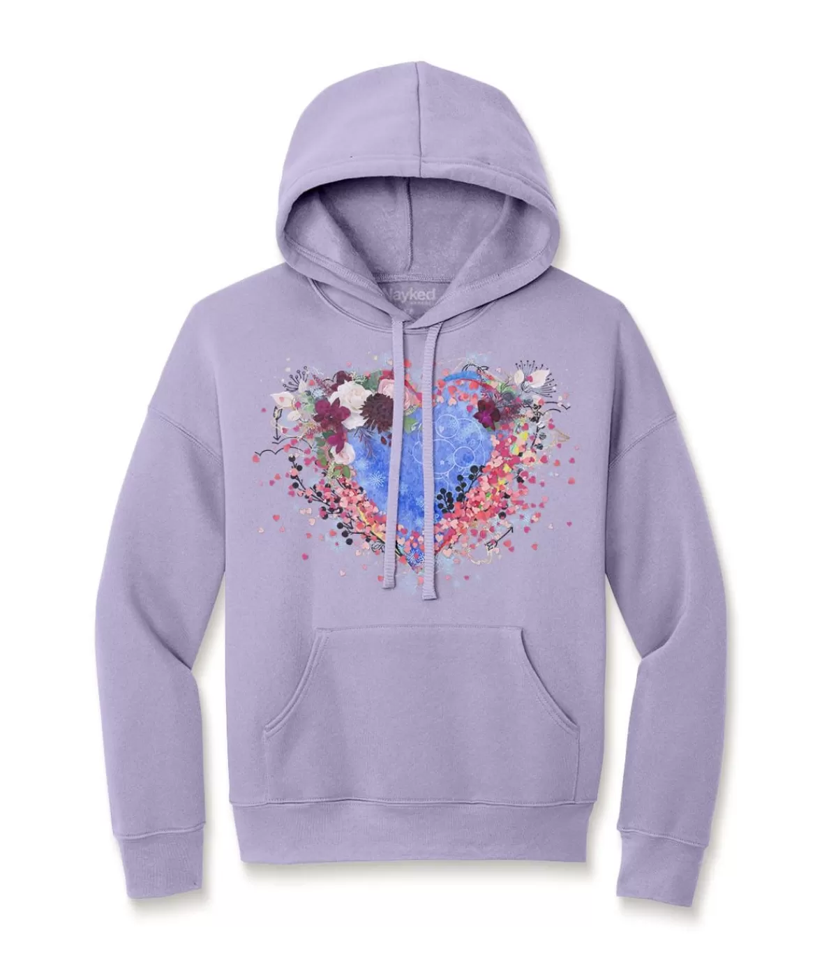 Women'S Ridiculously Soft Oversized Graphic Fleece Hoodie | Heart Art | Nayked Apparel Store