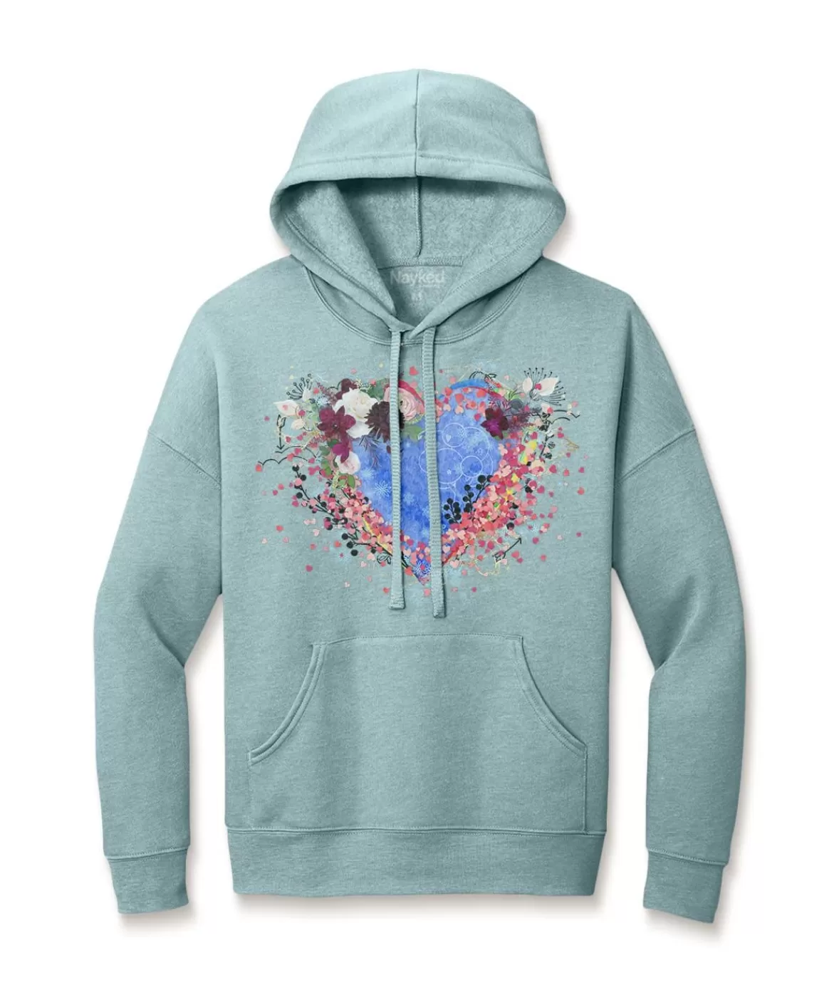 Women'S Ridiculously Soft Oversized Graphic Fleece Hoodie | Heart Art | Nayked Apparel Store