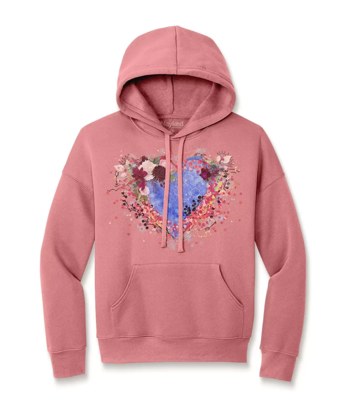Women'S Ridiculously Soft Oversized Graphic Fleece Hoodie | Heart Art | Nayked Apparel Store