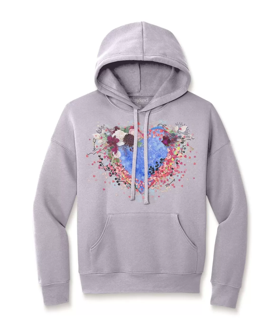 Women'S Ridiculously Soft Oversized Graphic Fleece Hoodie | Heart Art | Nayked Apparel Store