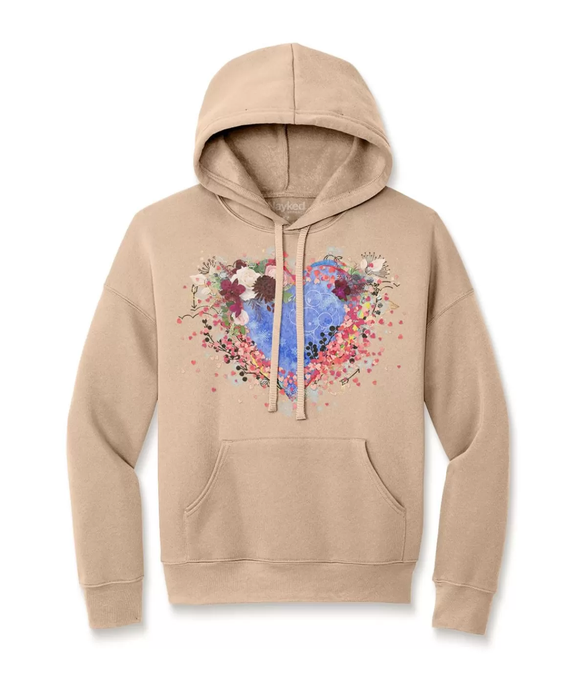 Women'S Ridiculously Soft Oversized Graphic Fleece Hoodie | Heart Art | Nayked Apparel Store
