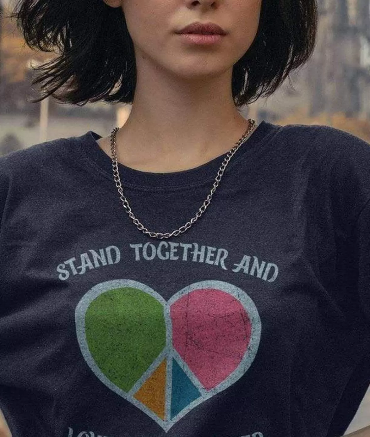 Women'S Ridiculously Soft Oversized Graphic Tee | Stand Together And Love One Another | Nayked Apparel Outlet