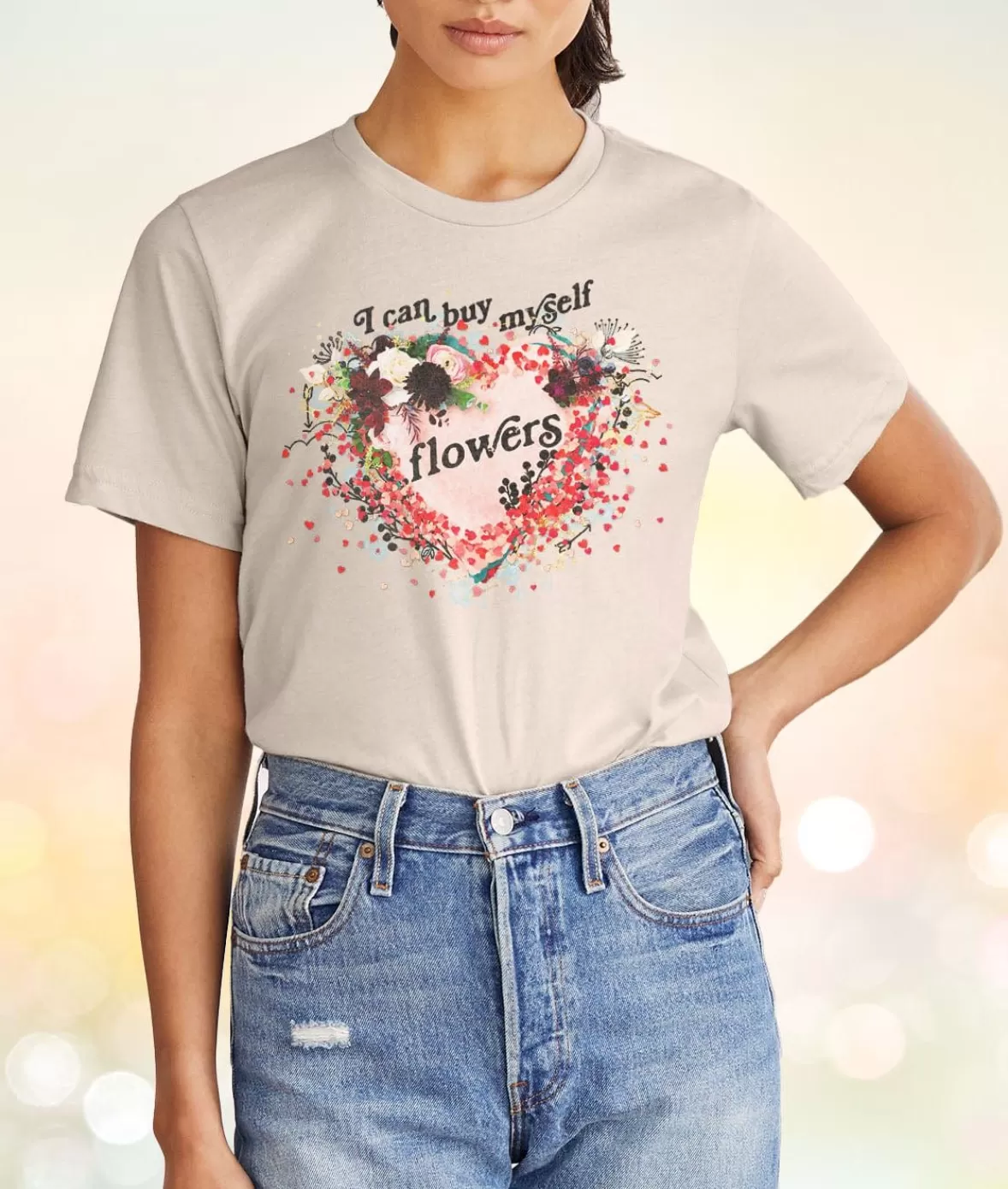 Women'S Ridiculously Soft Oversized Sueded Graphic T-Shirt | I Can Buy Myself Flowers | Nayked Apparel Cheap