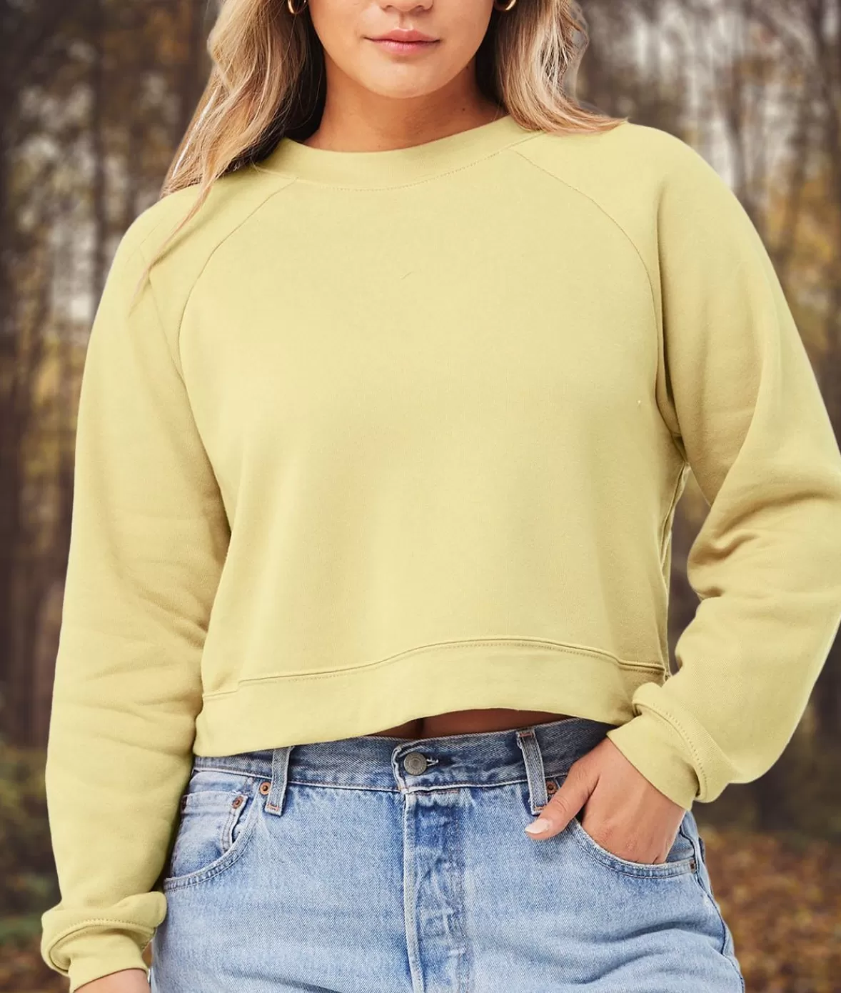 Women'S Ridiculously Soft Raglan Abbreviated Crop Pullover | Nayked Apparel Shop