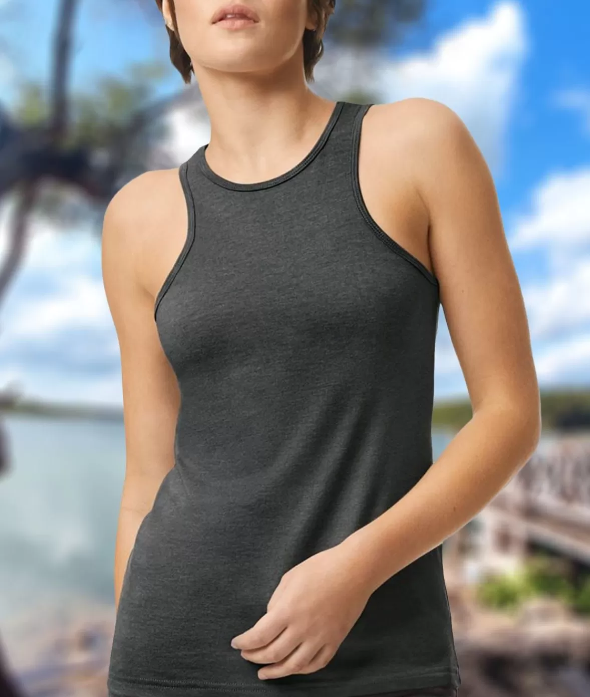 Women'S Ridiculously Soft Recycled Racerneck Tank | Nayked Apparel Cheap