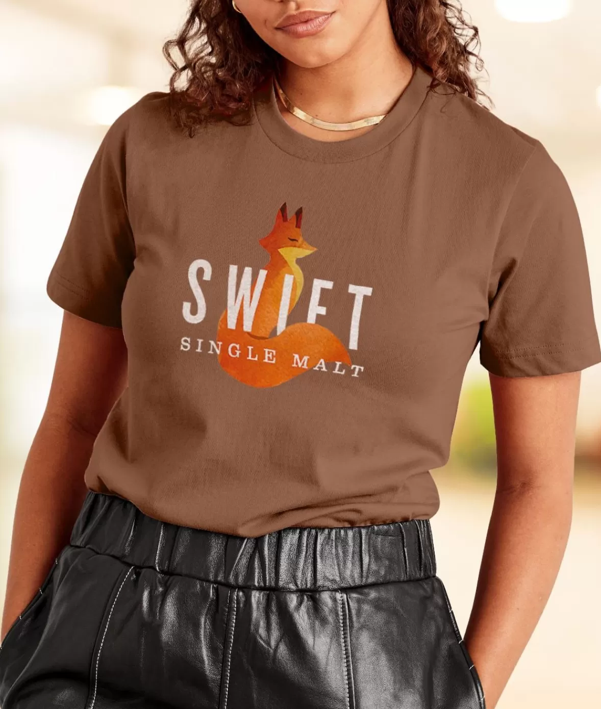 Women'S Ridiculously Soft Relaxed Fit 100% Cotton Graphic T-Shirt | Swift Single Malt | Nayked Apparel Discount