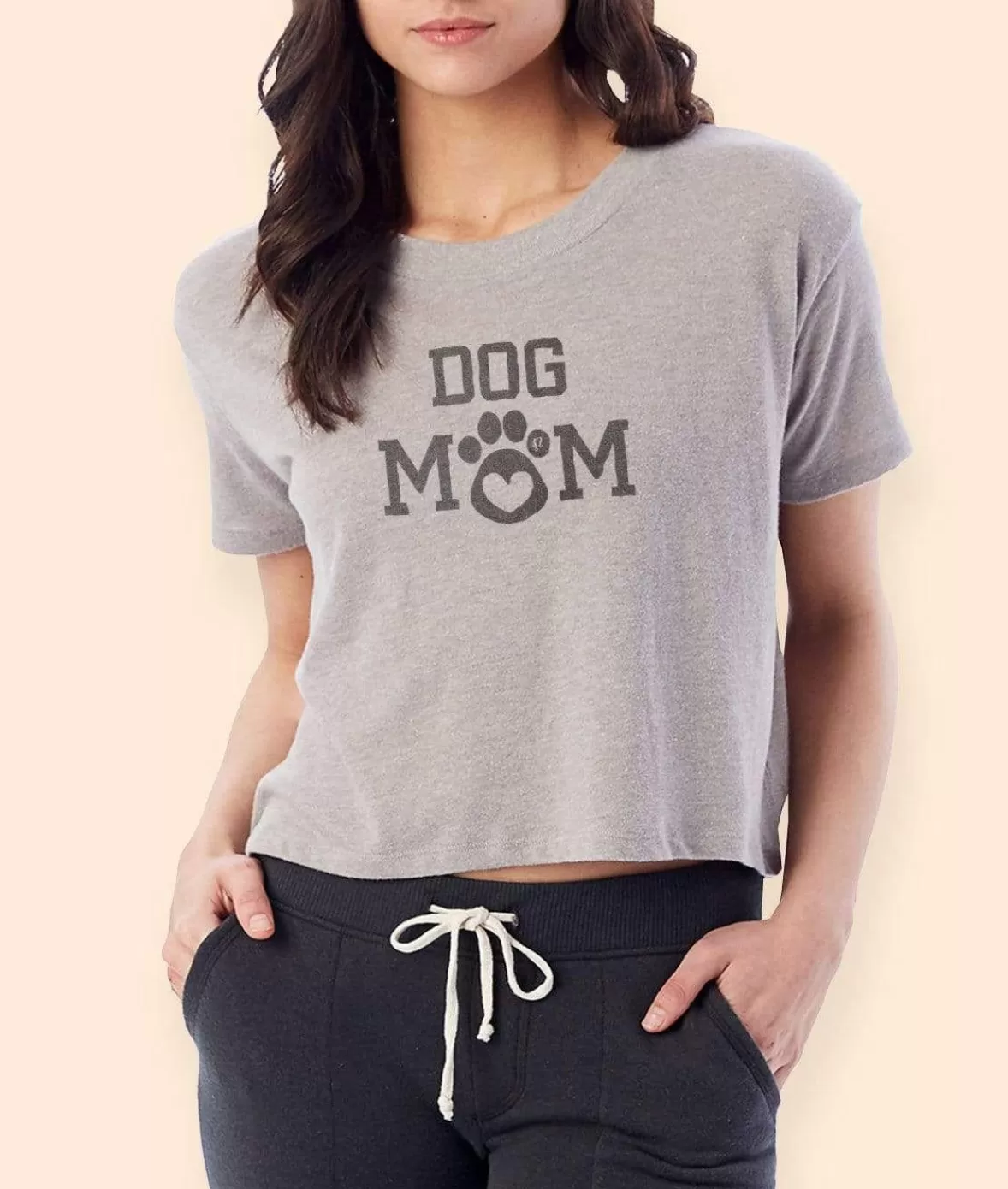 Women'S Ridiculously Soft Vintage Crop Graphic Tee | Dog Mom | Nayked Apparel Shop