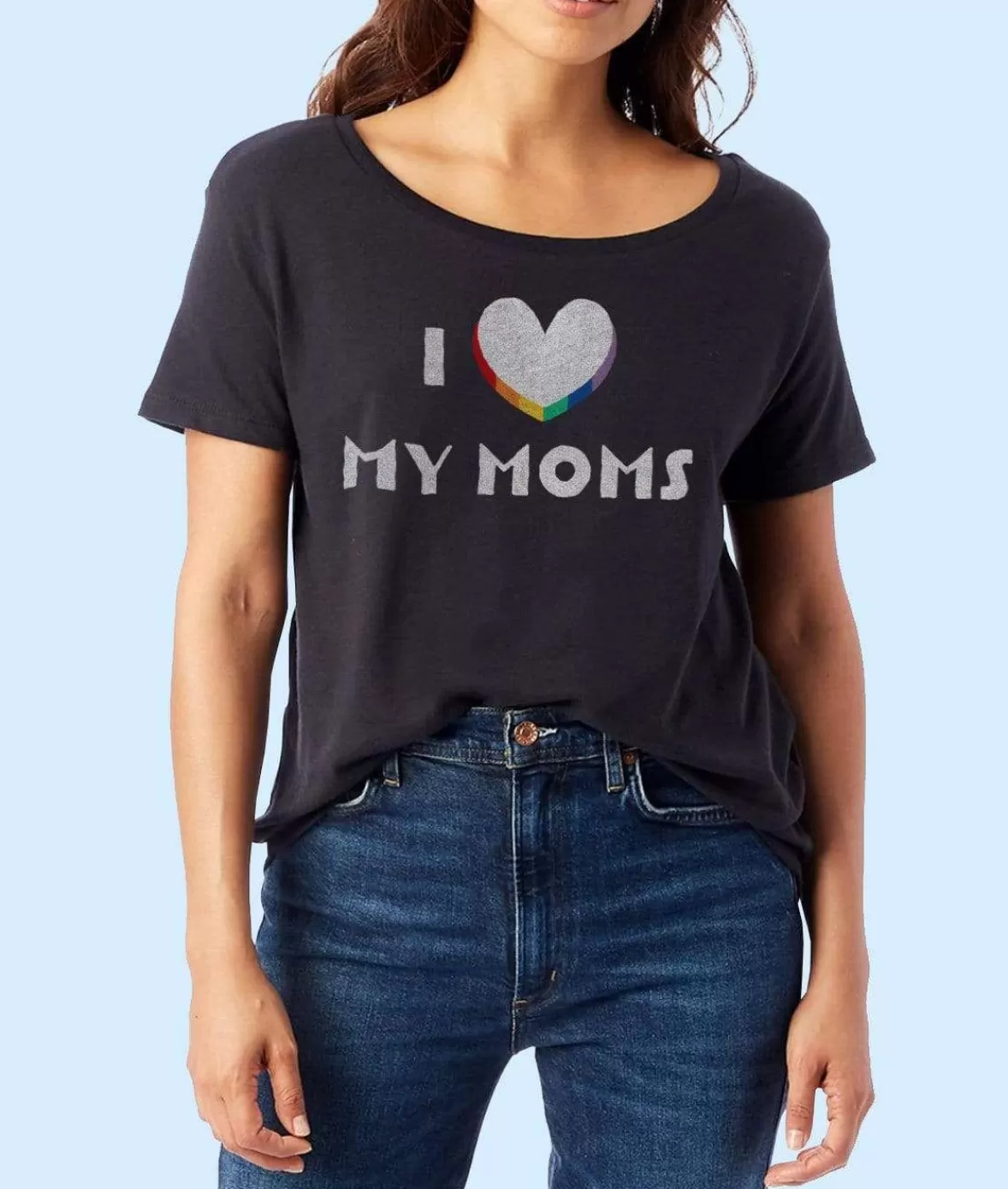Women'S Ridiculously Soft Vintage Oversized Graphic Tee | I Love My Moms | Nayked Apparel Cheap