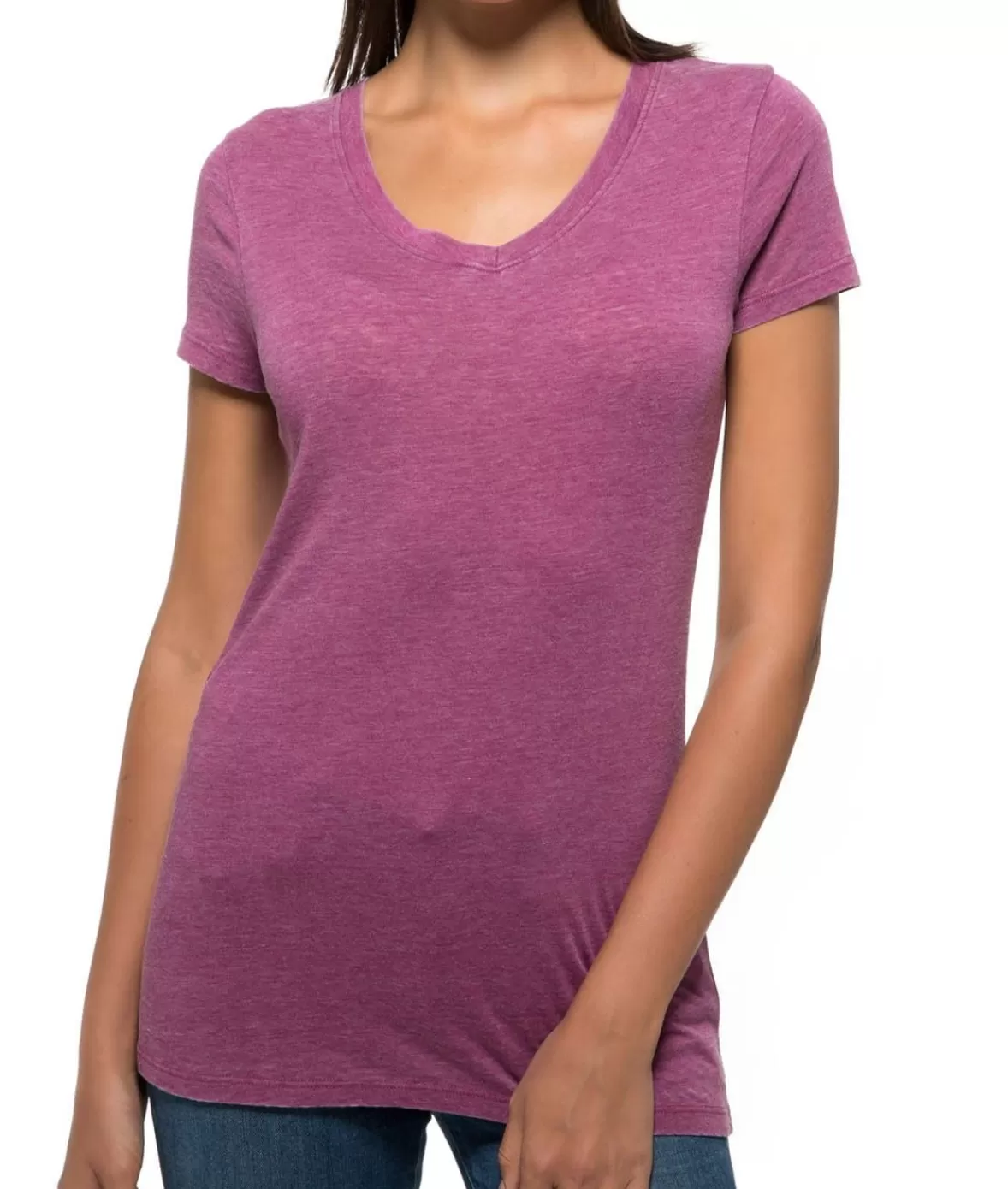 Women'S Ridiculously Soft Vintage Wash V-Neck Short Sleeve T-Shirt | Nayked Apparel Store