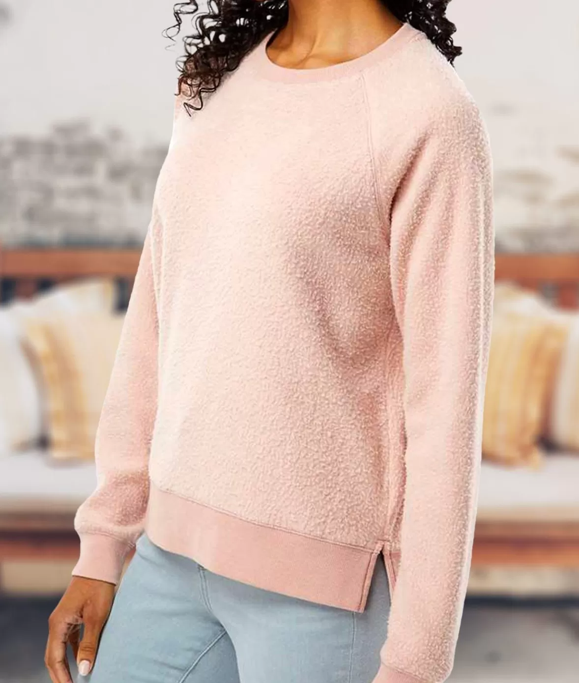 Women'S Snuggly Soft Reverse Fleece Sweatshirt | Nayked Apparel Hot