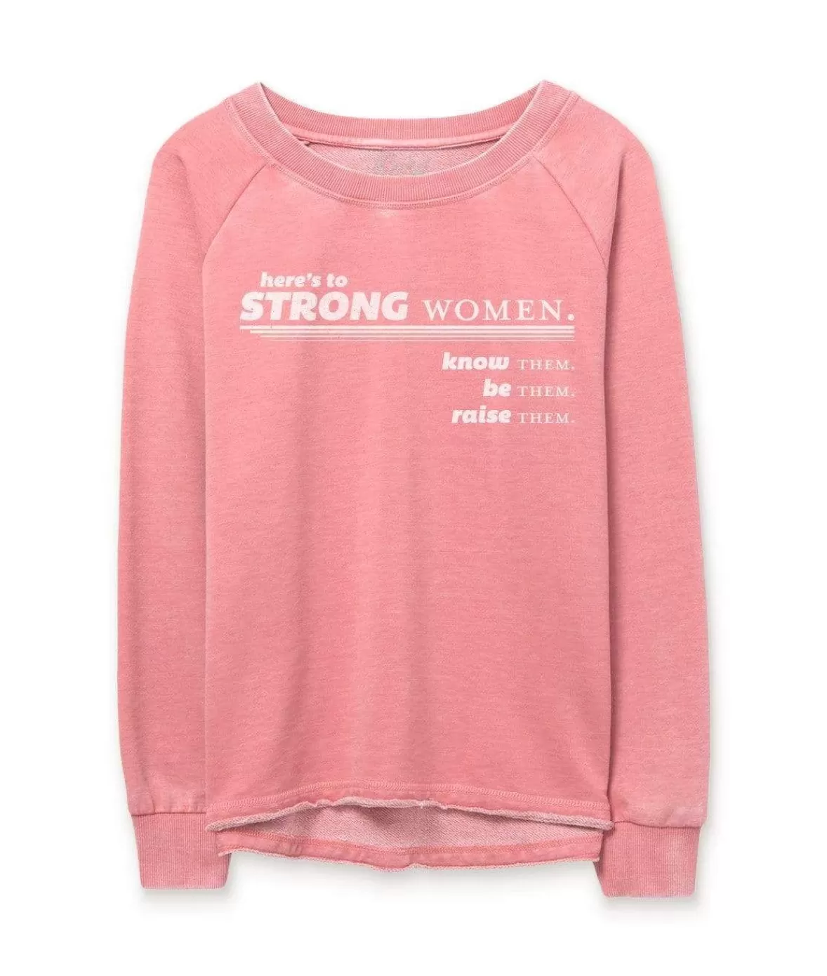 Women'S Soft Burnout French Terry Graphic Pullover | Here'S To Strong Women | Nayked Apparel Hot