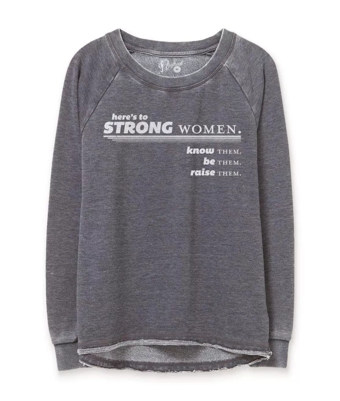 Women'S Soft Burnout French Terry Graphic Pullover | Here'S To Strong Women | Nayked Apparel Hot