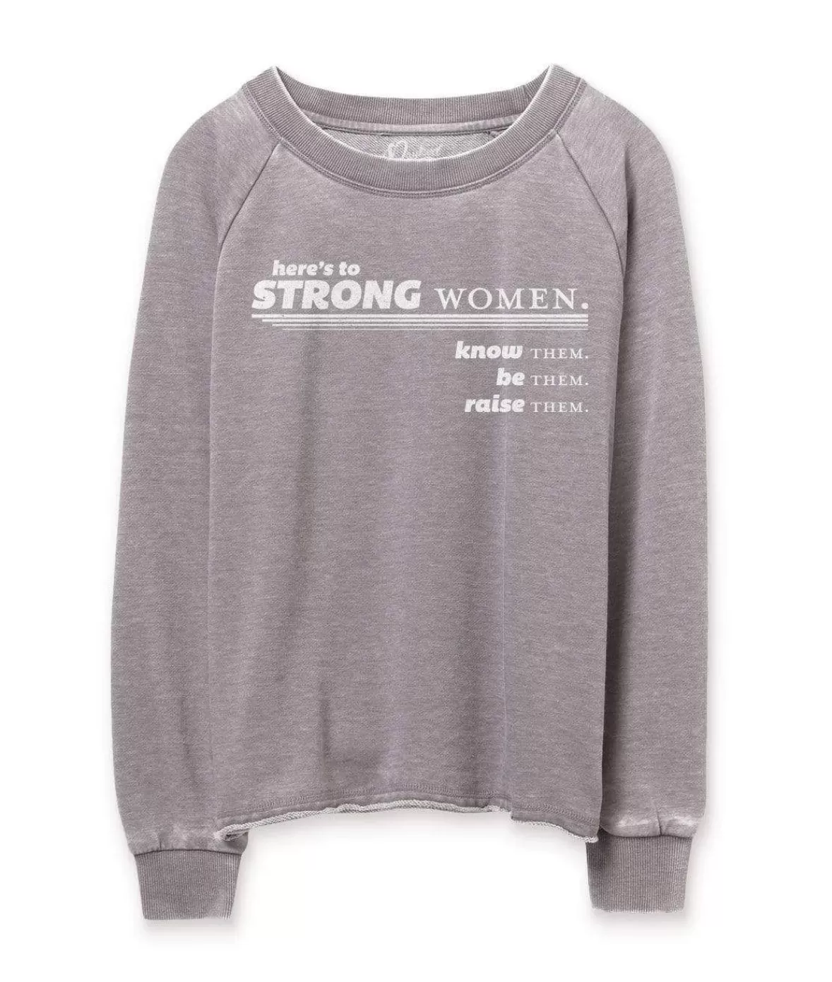 Women'S Soft Burnout French Terry Graphic Pullover | Here'S To Strong Women | Nayked Apparel Hot