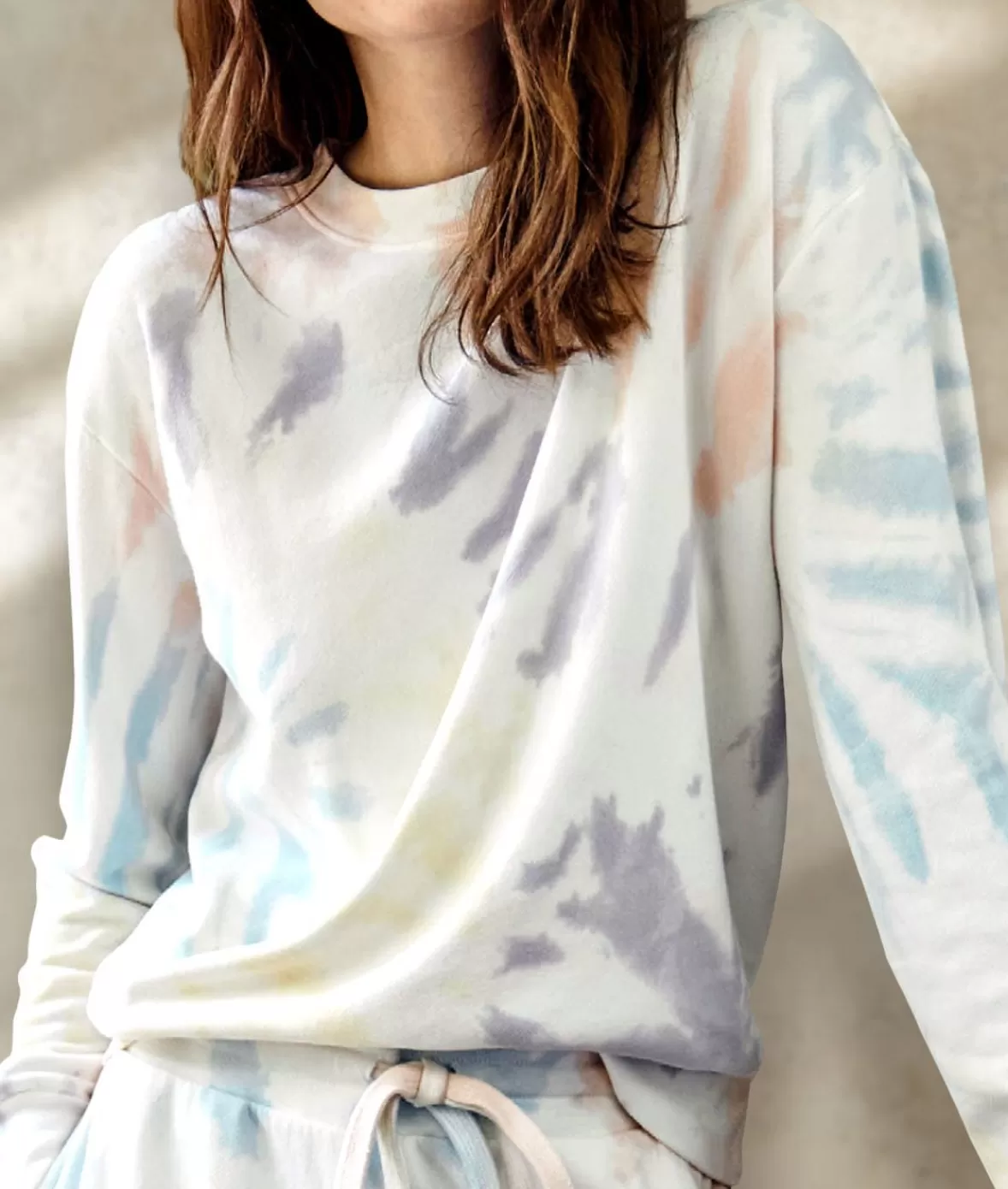 Women'S Soft Tie Dye Recycled Washed Terry Pullover Sweatshirt | Nayked Apparel Flash Sale